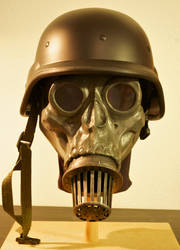 skull gas mask w helmet