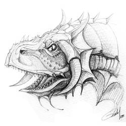 Draconic Hound Head by michel1977