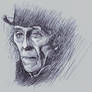 Ballpoint sketch of Peter Cushing
