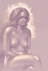 Seated nude by Harnois75