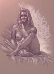 Nude - cross legged by Harnois75