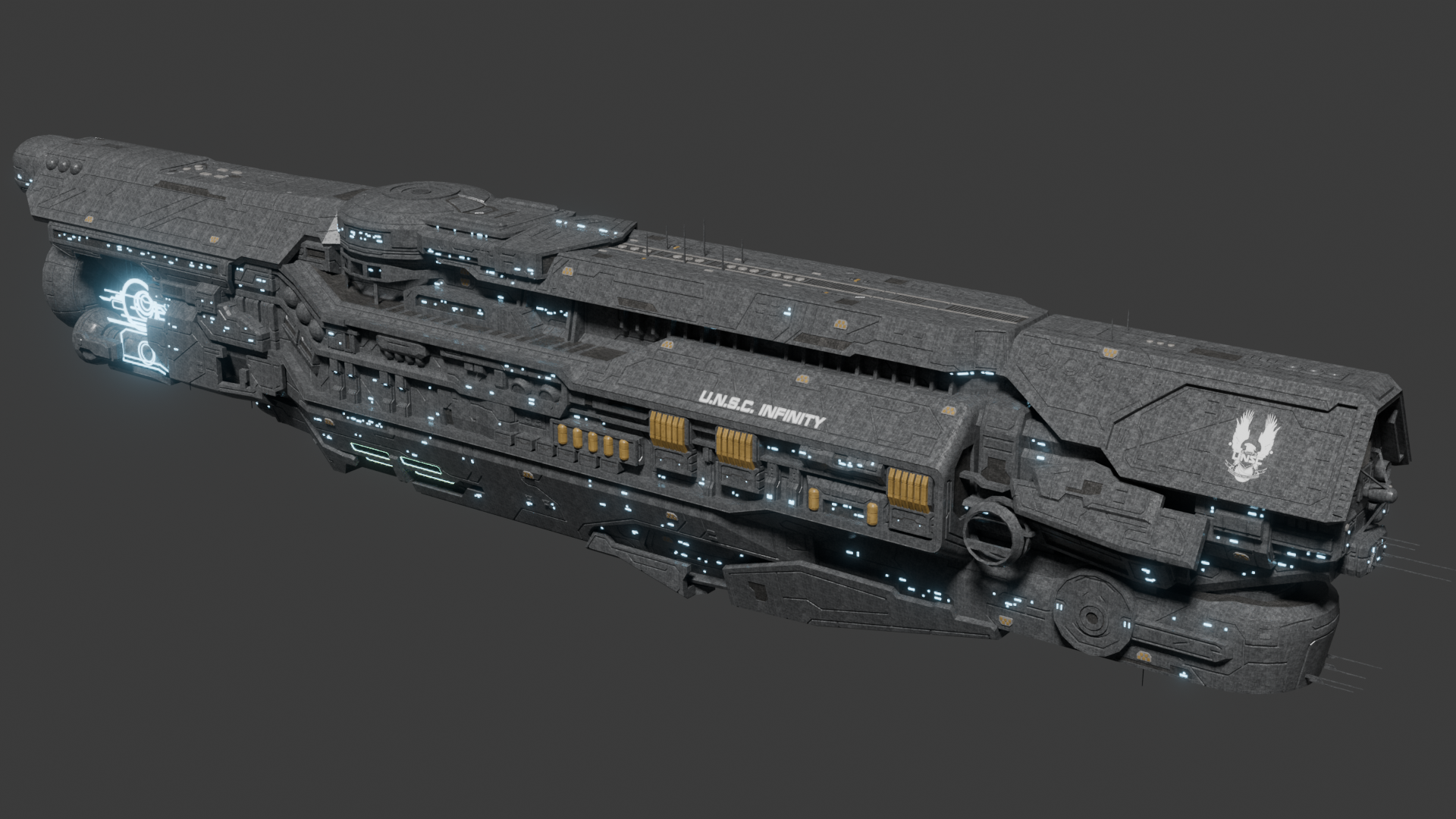 Unsc Infinity Engine UNSC Infinity SketchFab 11 30 2025 by FleetAdmiral01 on DeviantArt