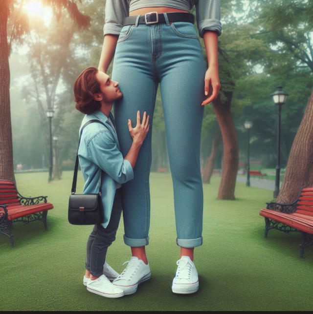 Hugging her leg by RobDiamond on DeviantArt