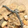 Blue and Black Ice Byzantine Bracelet