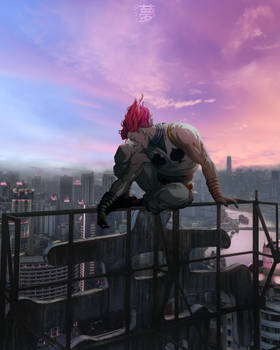 Hisoka above the rooftops