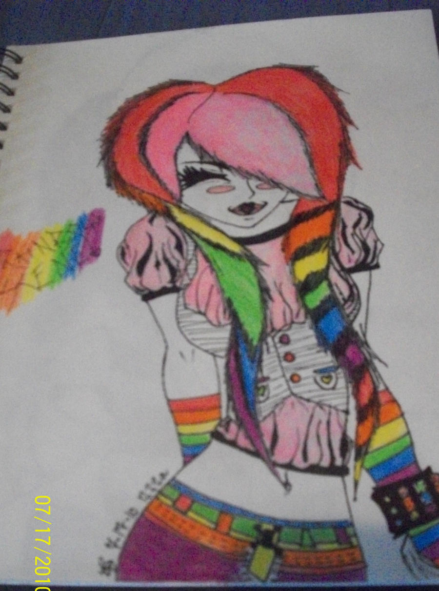 rainbow scene girl