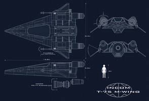 Incom T-75 M-wing Blueprints