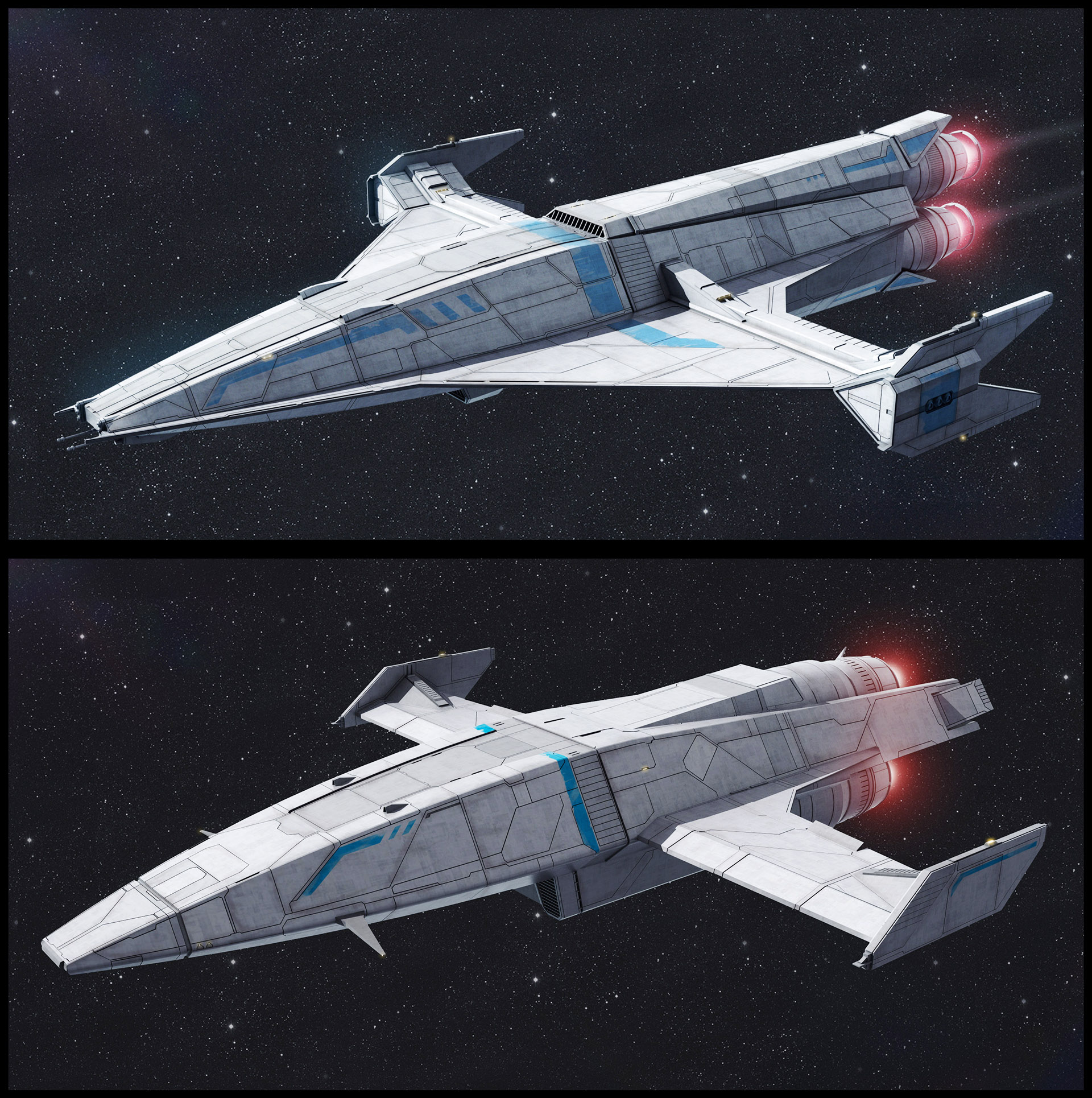 Shuttle Variants TextSpaced 3D Ship renders - Shuttle variants by AdamKop on DeviantArt