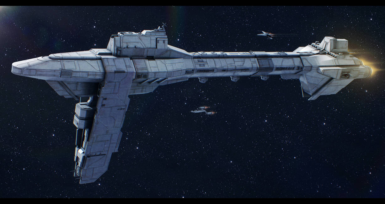 Star Wars Kuat Drive Nebulon-D Escort Frigate by AdamKop