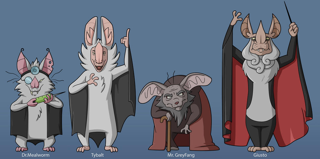 Bat character lineup by ThatAlleyRat on DeviantArt