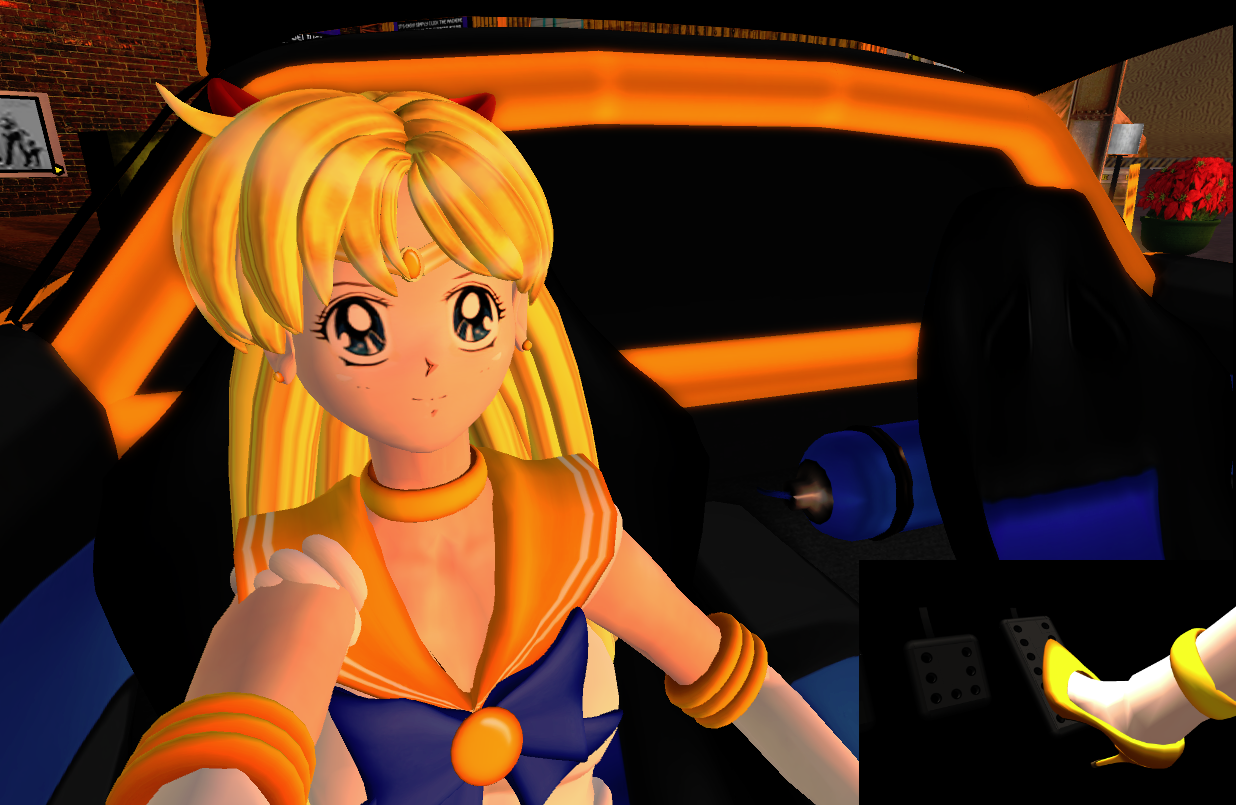 Sailor Venus Inside Her Car