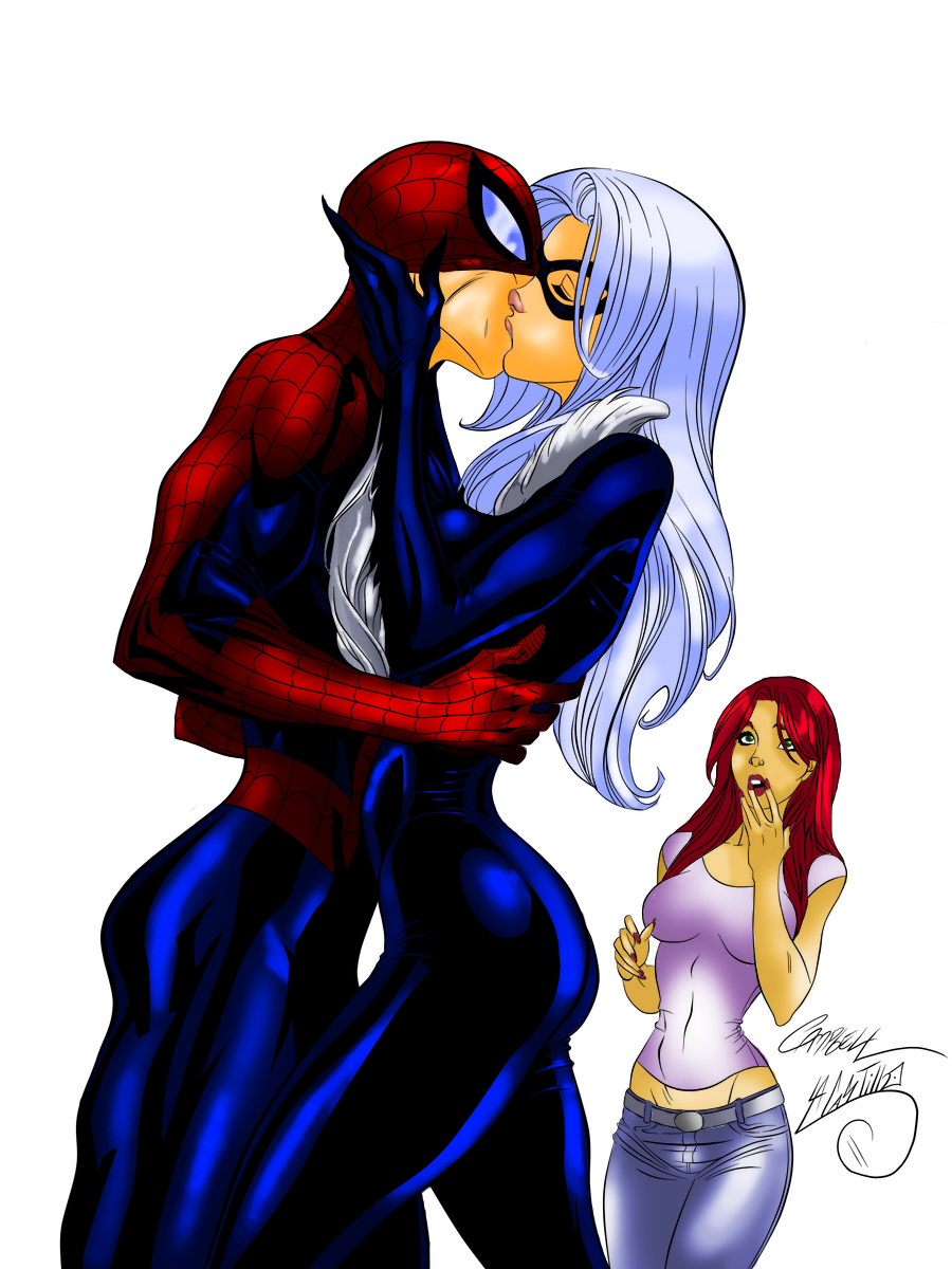 Spider-Man and Black Cat colored (detailed)