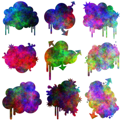 Graffity Splatter Clouds PNG Set