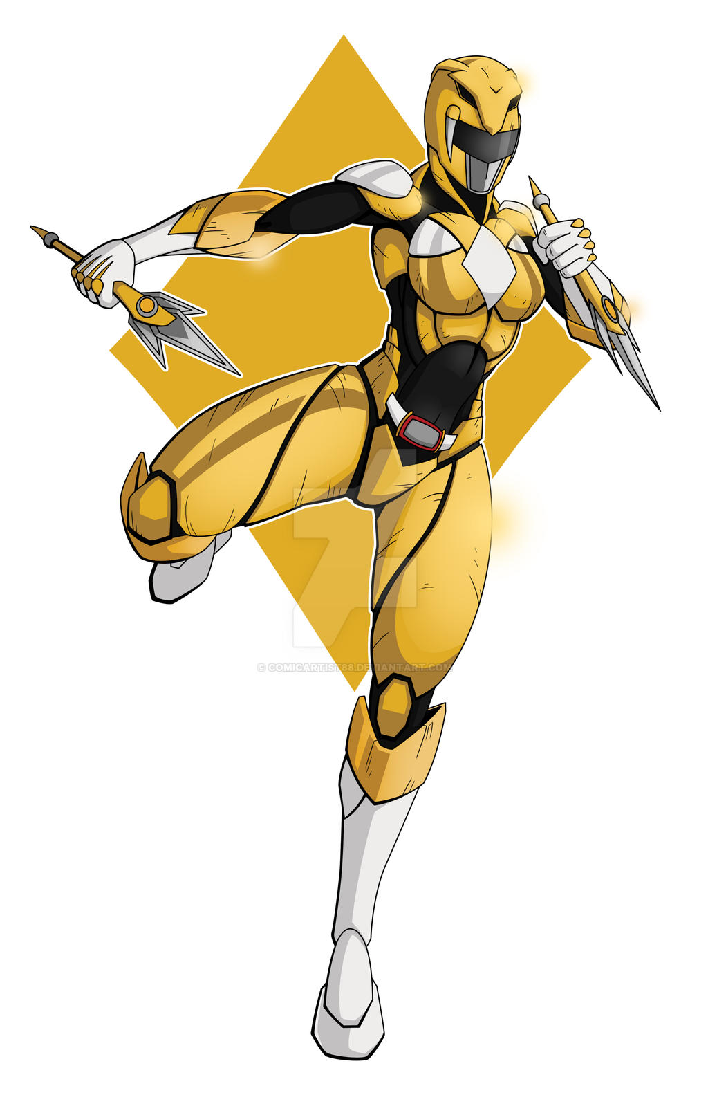 Yellow Power Ranger Rides Yellow Power Ranger by comicartist88 on DeviantArt