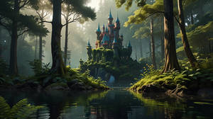 Mystical Castle Amidst Enchanted Forest