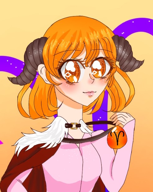 Aries- zodiac sign as an anime girl by supermema on DeviantArt