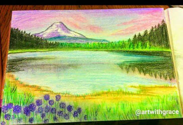 Soft Pastel Landscape drawing