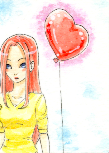 ACEO - Heart Balloon