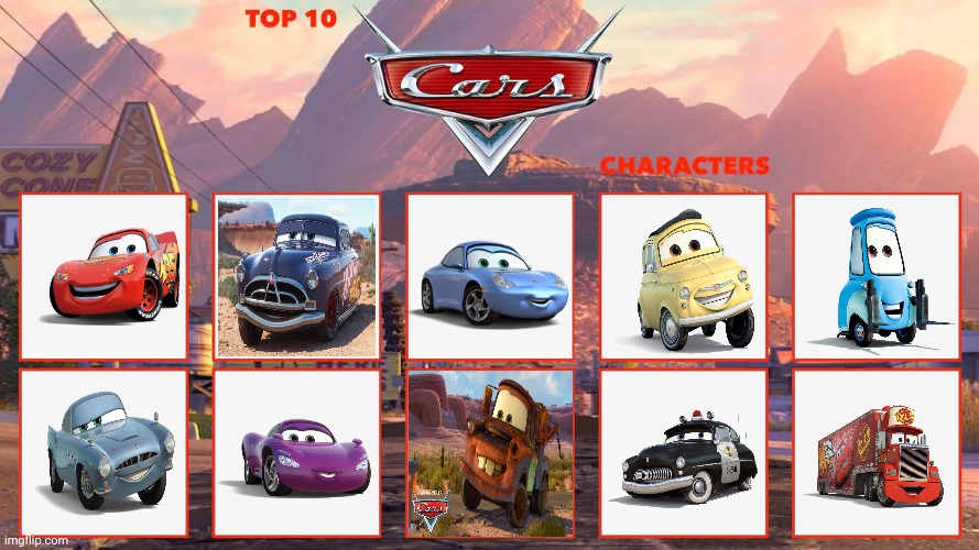 My Top 10 Cars Characters by raymondrules65 on DeviantArt