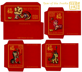 Year of the Snake Lucky Money Red Envelope Designs