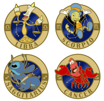 Disney Zodiac Pin Series - Rough Concept Sketches