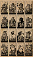 Animal Tarot Deck - Minor Arcana Royal Court Cards