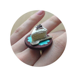 Vanilla Cake Polymer Clay Ring