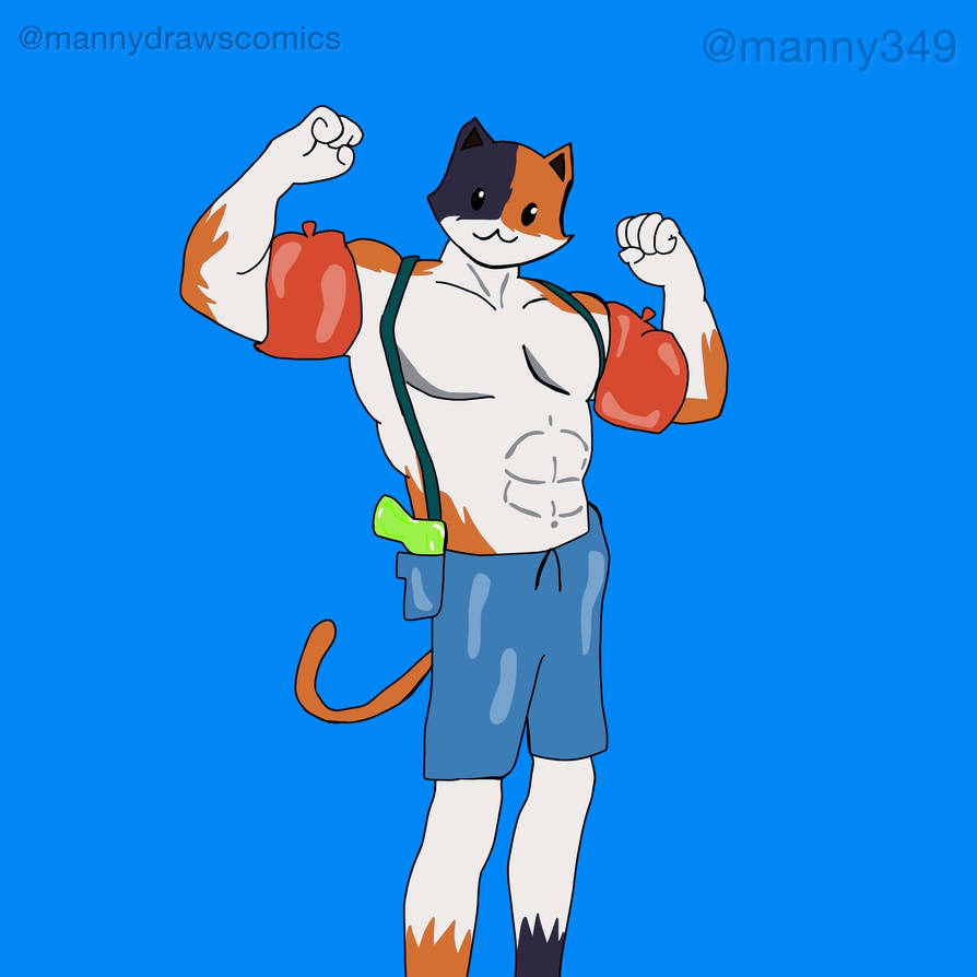 Summer Meowscles by mannydrawscomics on DeviantArt