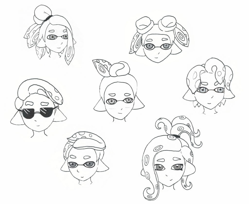 Inkling and Octoling styles by Arcshae on DeviantArt
