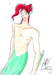 Merman Kakyoin in sad thoughts