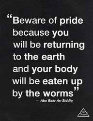 Beware of pride...