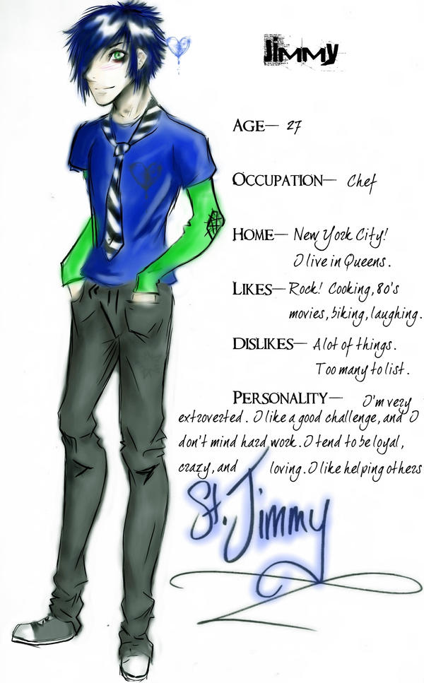 Jimmy Character Sheet by animextrordinairre on DeviantArt
