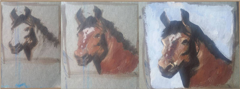 Horse color sketch Acrylic