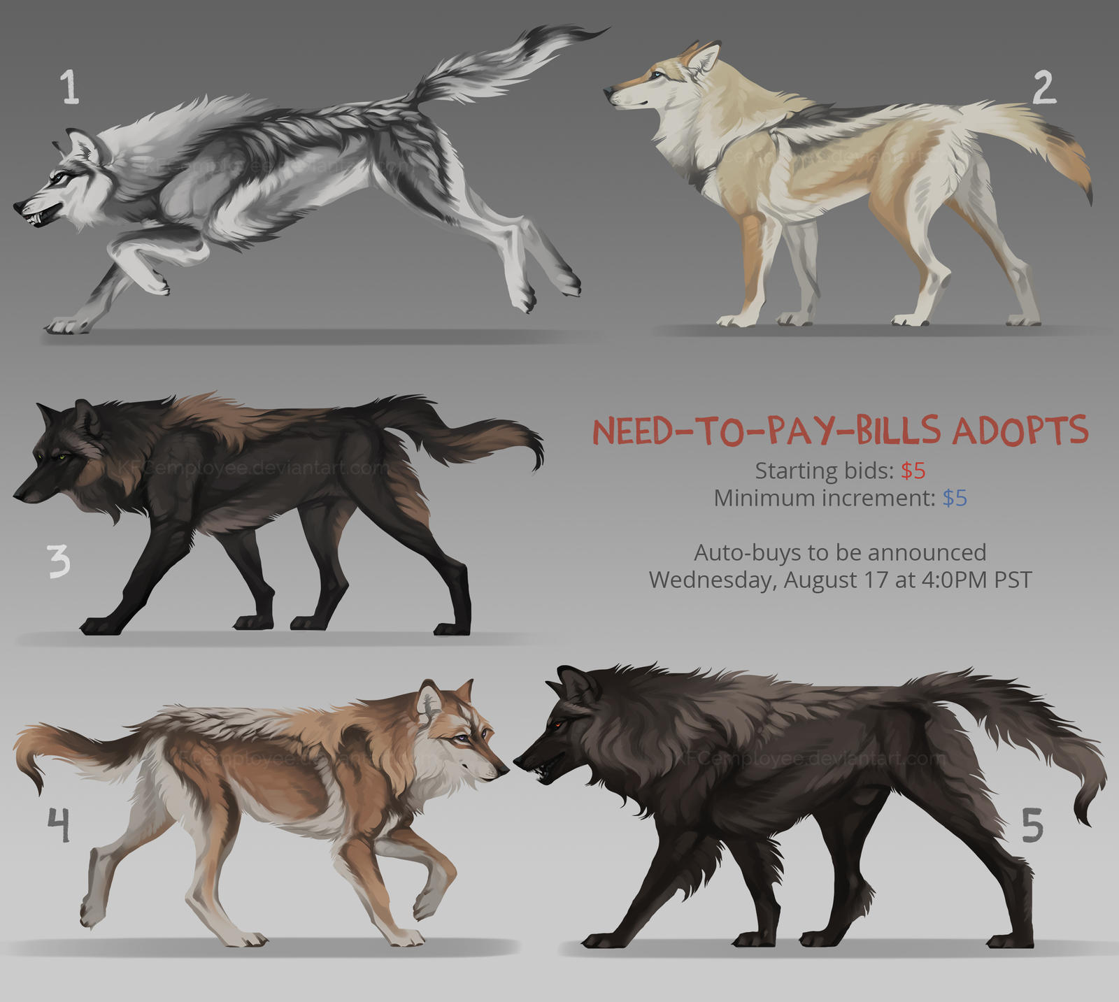 FINALLY wolf adopts: CLOSED by Chickenbusiness on DeviantArt