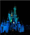 Castle at Night - Blue + green by WDWParksGal