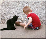 A Boy and His Black Kitten by WDWParksGal