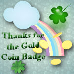 Thanks for Gold Coin Badge Text Icon FTU