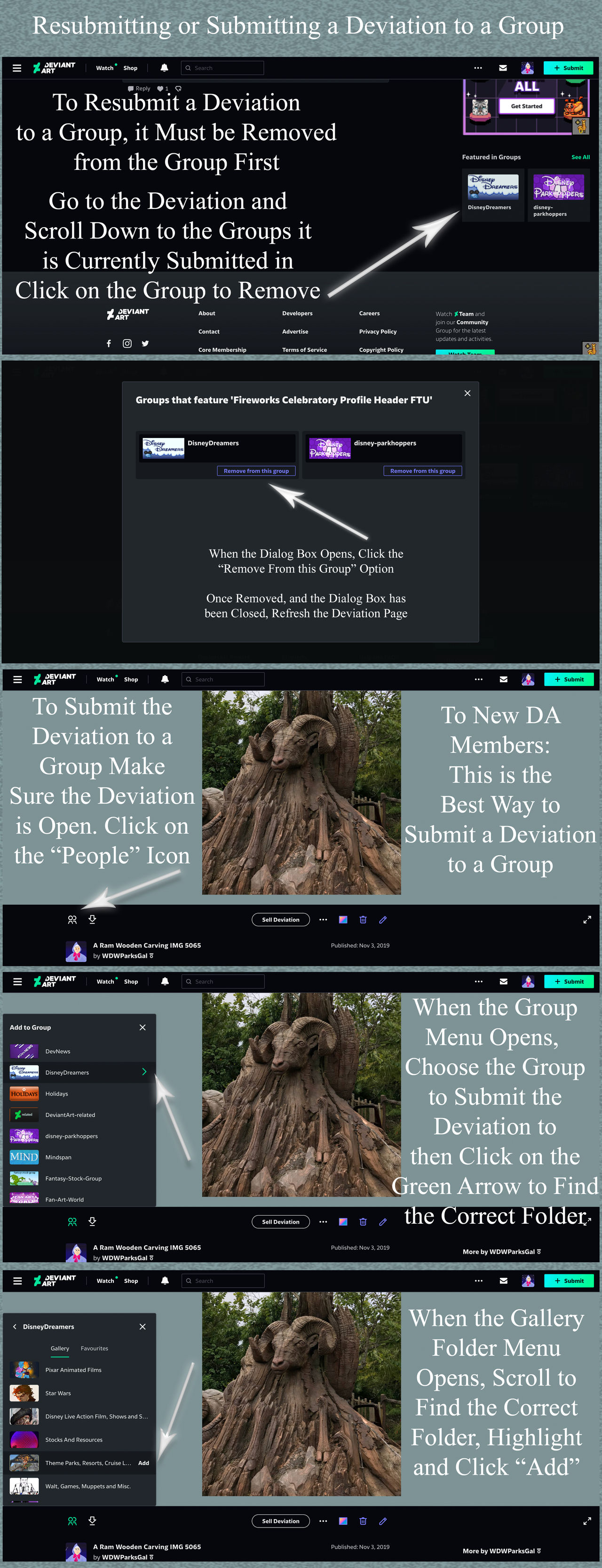 Tutorial to Remove and Resubmit a Deviation by WDWParksGal on DeviantArt