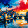 Town, Bridge and Water