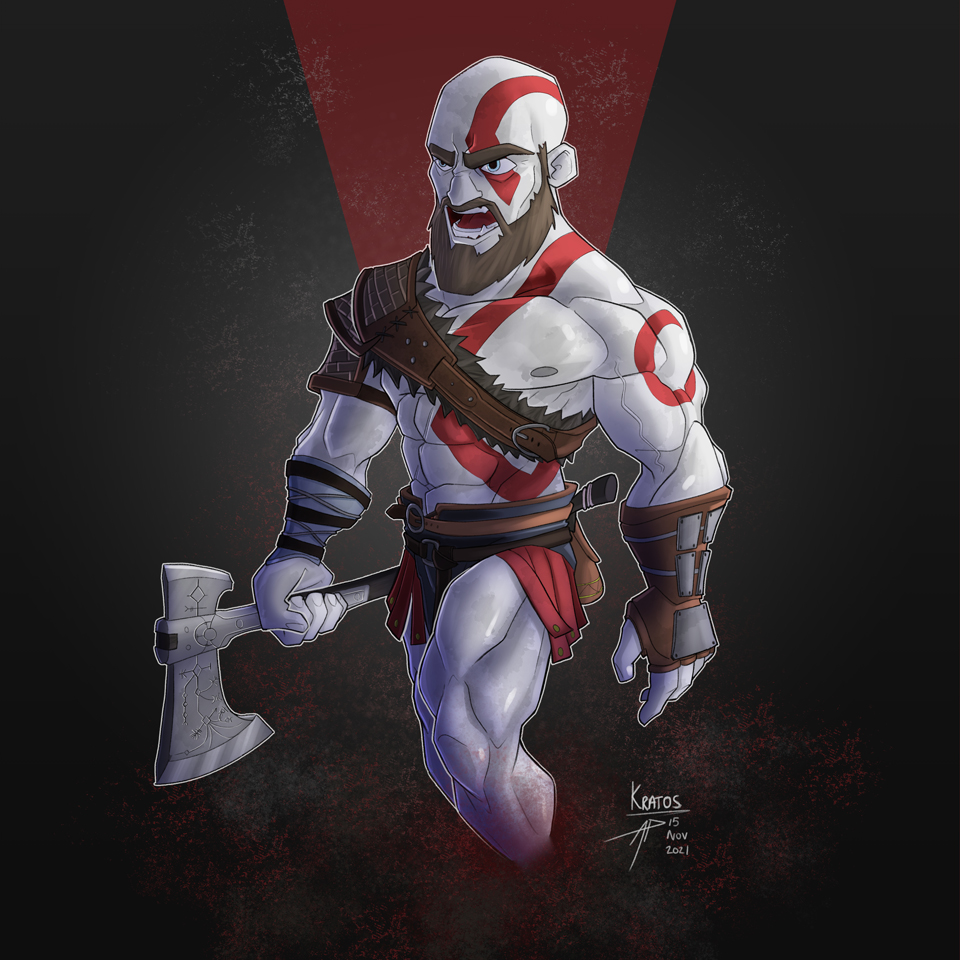 kratos god of war 1 style (ov) by amirben10art on DeviantArt