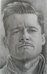 brad pitt pencil portrait