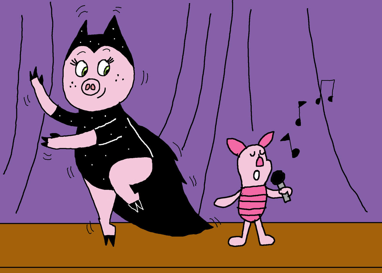 Rosita and Piglet performing by Zackromento on DeviantArt