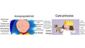 Virgin Caillou vs Chad Little Princess meme