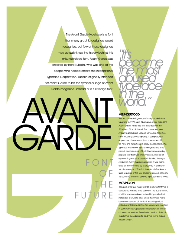 Avant Garde Font Poster by thistlesis on DeviantArt