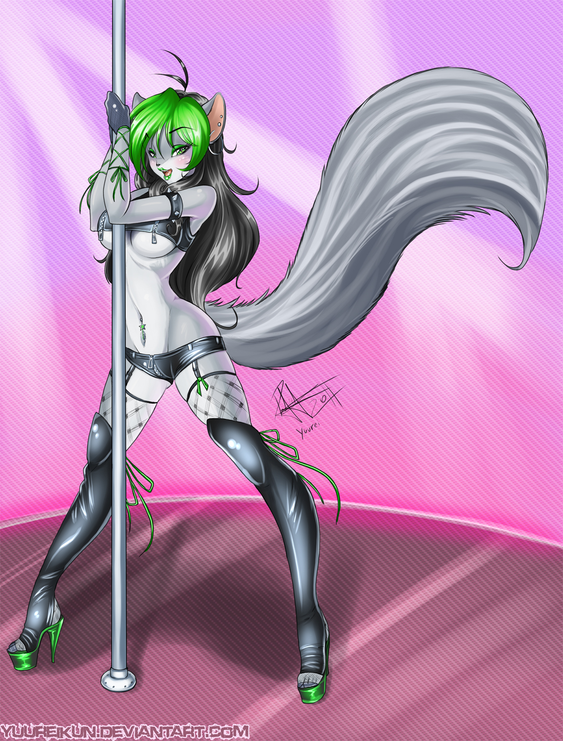 Pole Dancer Colored-Anthro