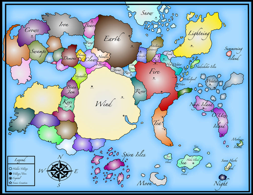 Naruto World Map- Eroninja as of chapter 80