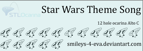 Star Wars Theme Song 12 hole ocarina tablature