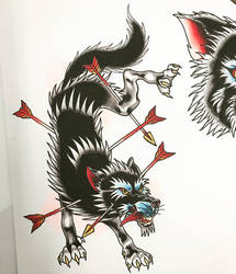 Traditional wolf with arrows 