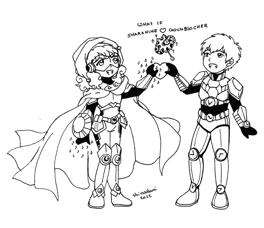 Clockblocker Starshine e Clockblocker Valentine's 2022 lineart by Shinodari on ...