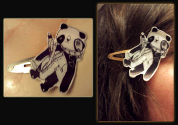 Panda bear hair clip